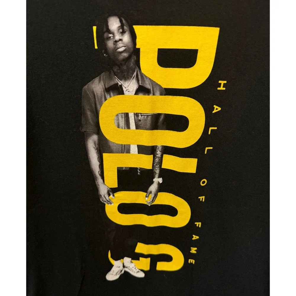 Polo G Hall of Fame Graphic T-Shirt Mens Medium Black Short Sleeve Rap Tee